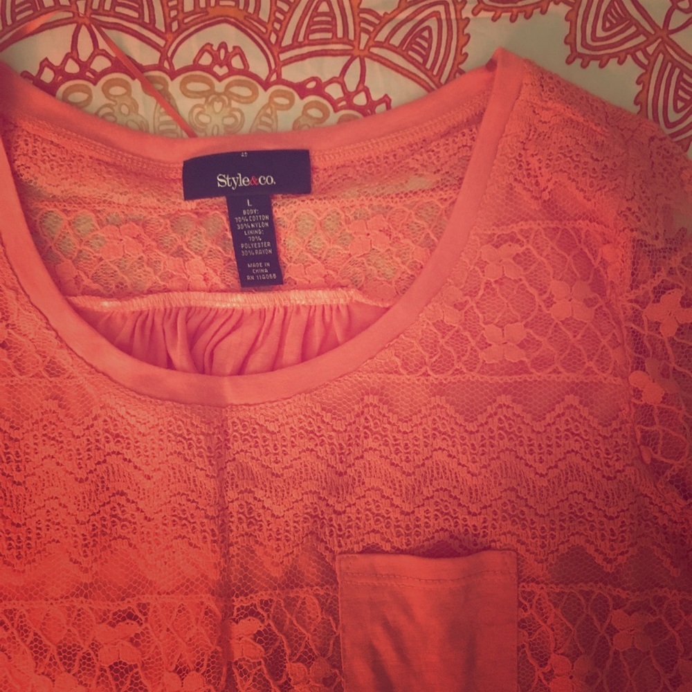 Orange Lace Top
